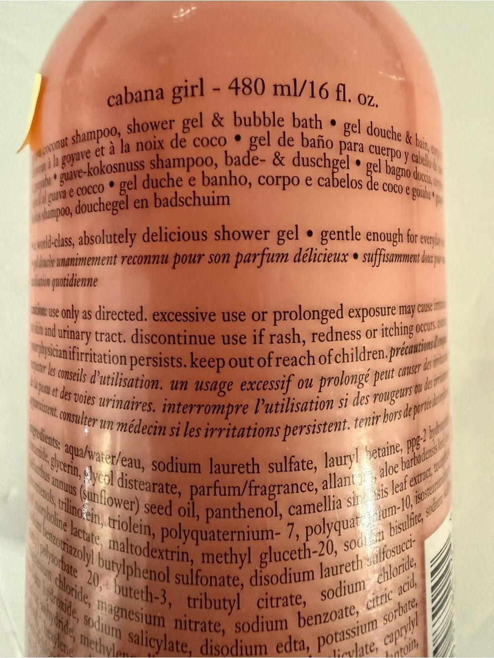 Philosophy Cabana Girl 32 oz Shampoo Shower Gel Bubble Bath Guava Coconut